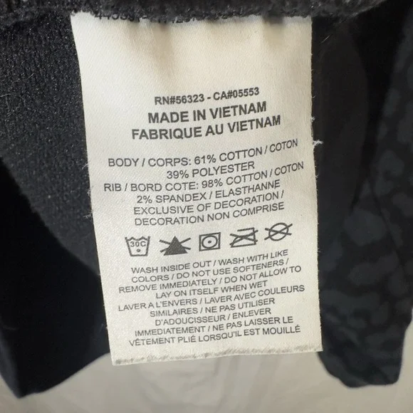 Nike Women's Cropped Hooded Training Sweatshirt Size Medium Cheetah Print Black - Picture 4 of 5